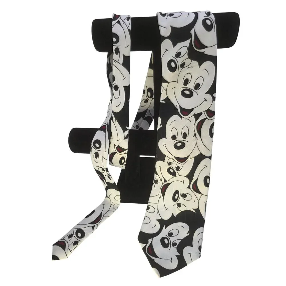 Disney Mickey Mouse Neck Tie By Balancine Inc 100% Polyester Black & White Carto
